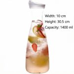main model9170 bpa free plastic carafe with flip top lid for juice water champagne soda energy drinks whisky parties restaurants main display 4