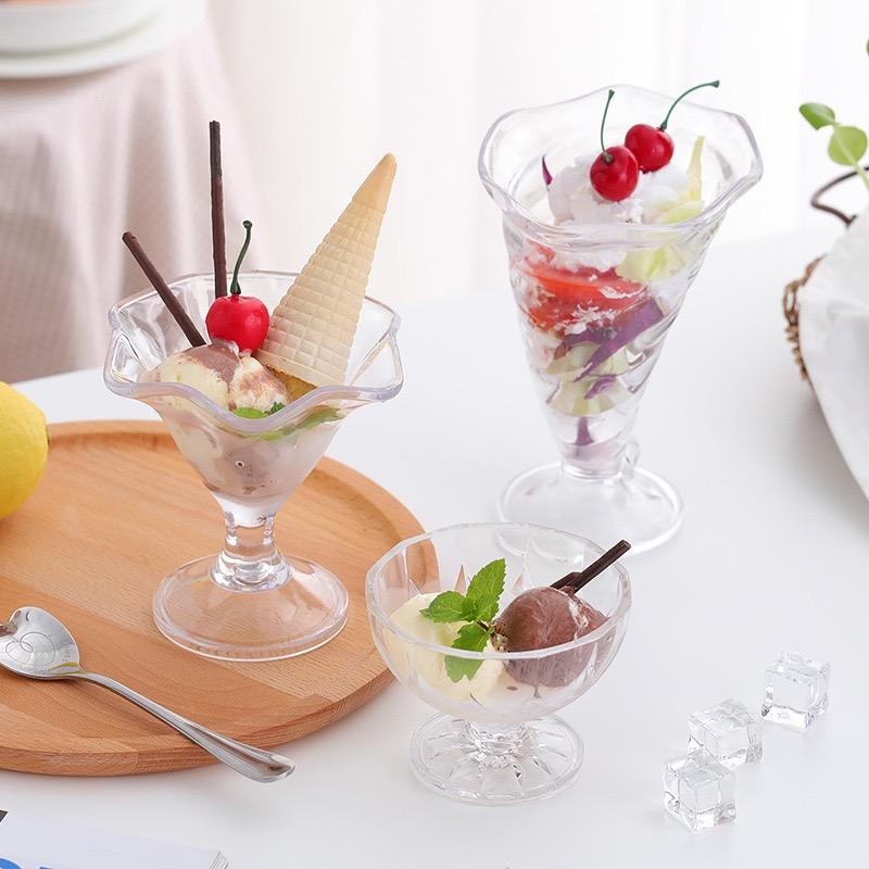 main model9331 wholesale acrylic pc ice cream fruit juice dessert reusable plastic transparent glass cup beach wedding party unbreakable main display 3