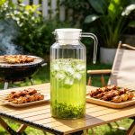BY-9141B-1 unbreakable PC water pitcher - at a backyard barbecue