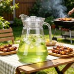 BY-9162B unbreakable PC water pitcher - at a backyard barbecue