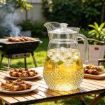 BY-9162B-1 unbreakable PC water pitcher - at a backyard barbecue