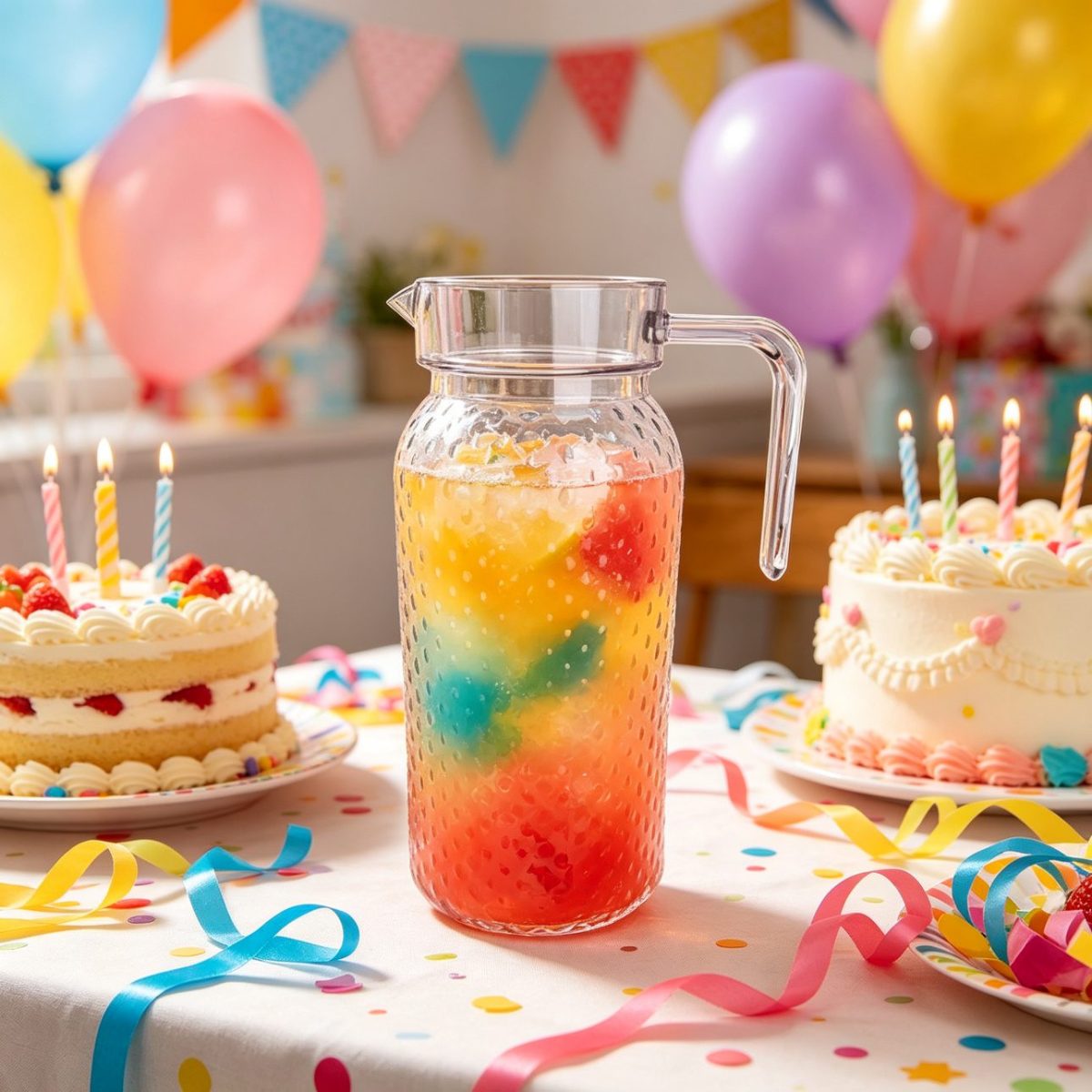 BY-9148 unbreakable PC water pitcher - at a birthday party table