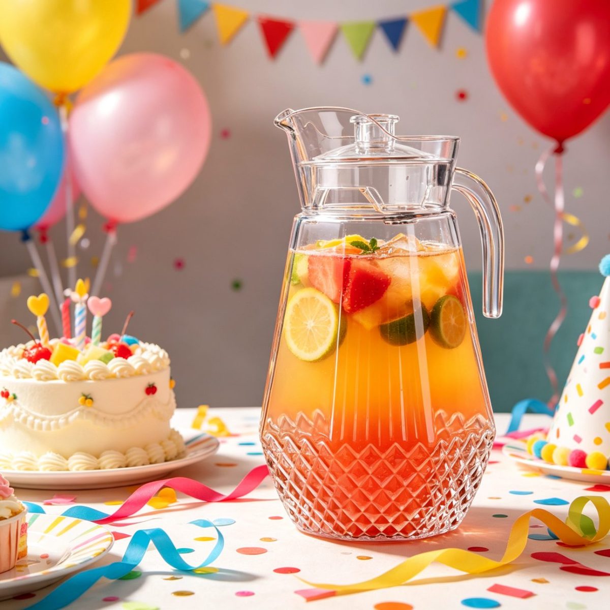 BY-9162A-1 unbreakable PC water pitcher - at a birthday party table