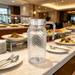 BY-9148 unbreakable PC water pitcher - on a hotel buffet station