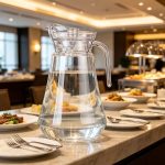 BY-9162A unbreakable PC water pitcher - on a hotel buffet station