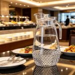 BY-9162A-1 unbreakable PC water pitcher - on a hotel buffet station