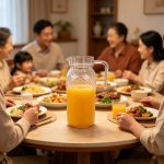 BY-9148 unbreakable PC water pitcher - at a family dinner