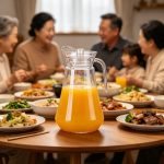 BY-9162A unbreakable PC water pitcher - at a family dinner