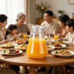BY-9162B unbreakable PC water pitcher - at a family dinner