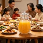BY-9162B-1 unbreakable PC water pitcher - at a family dinner
