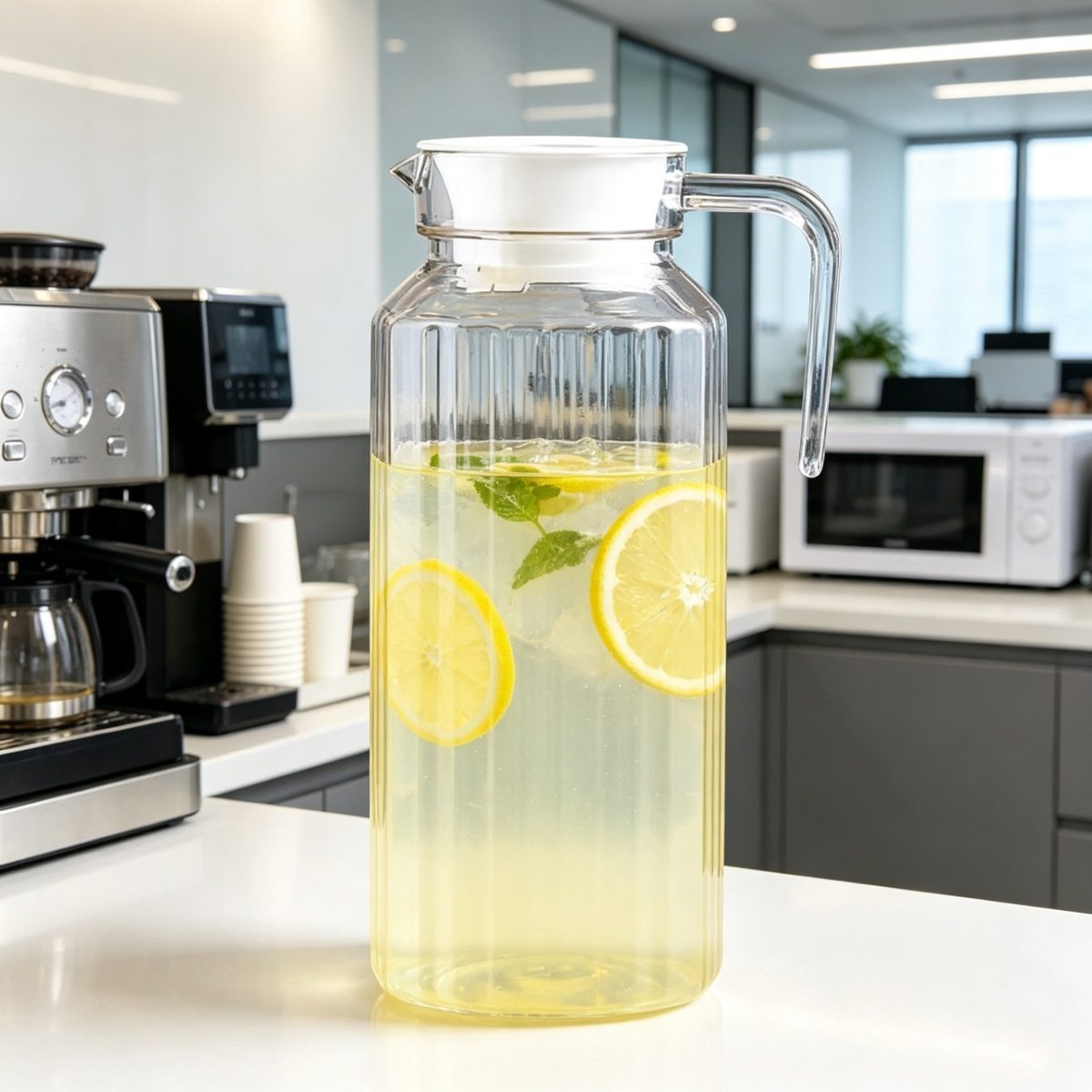 BY-9141B-1 unbreakable PC water pitcher - in an office breakroom