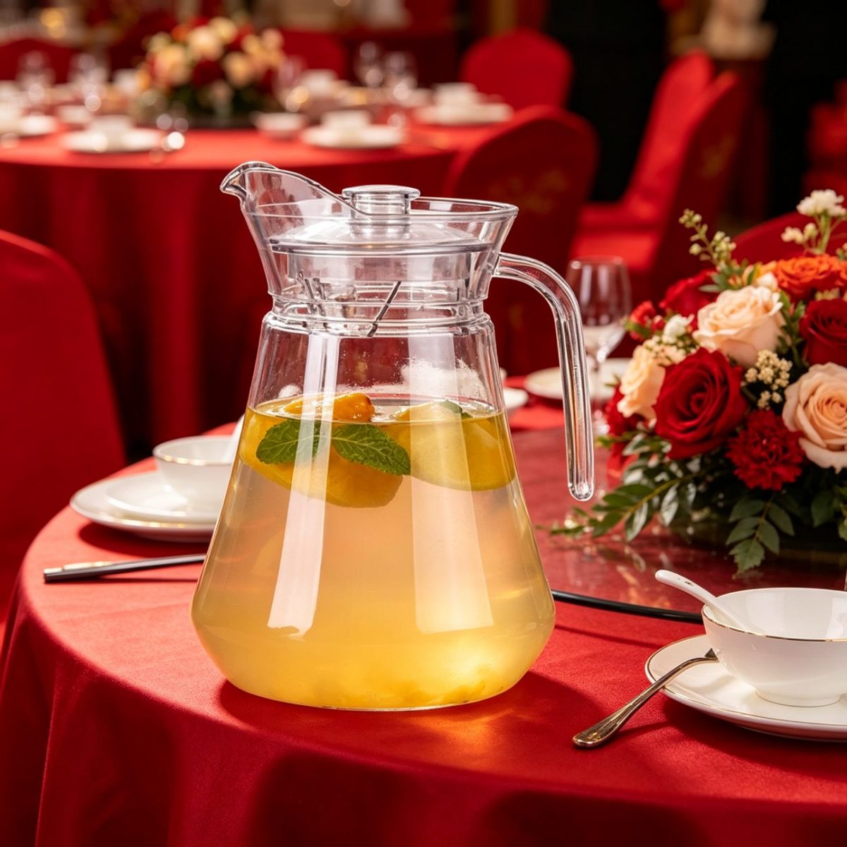 BY-9162B unbreakable PC water pitcher - at a wedding banquet