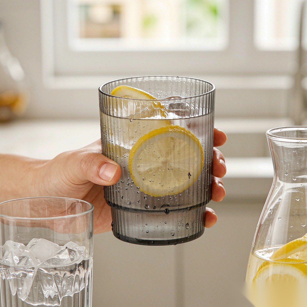 detail 01 by 8020d elsjoy acrylic bamboo ribbed tumbler cup 230ml grans std handheld iced drink scene