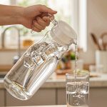 BY-9146 unbreakable PC water pitcher - being poured by hand
