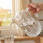 BY-9163 unbreakable PC water pitcher - being poured by hand