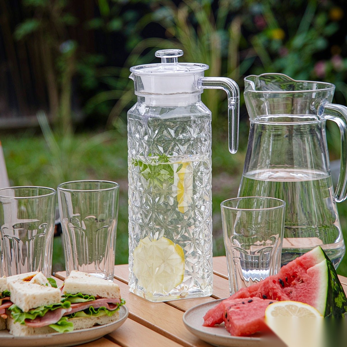 BY-9143 unbreakable PC water pitcher - ready for an outdoor picnic