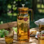 BY-9144B unbreakable PC stainless steel handle water pitcher (tea) - ready for an outdoor picnic