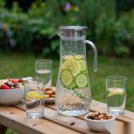 BY-9164 unbreakable PC stainless steel handle water pitcher (steel) - ready for an outdoor picnic
