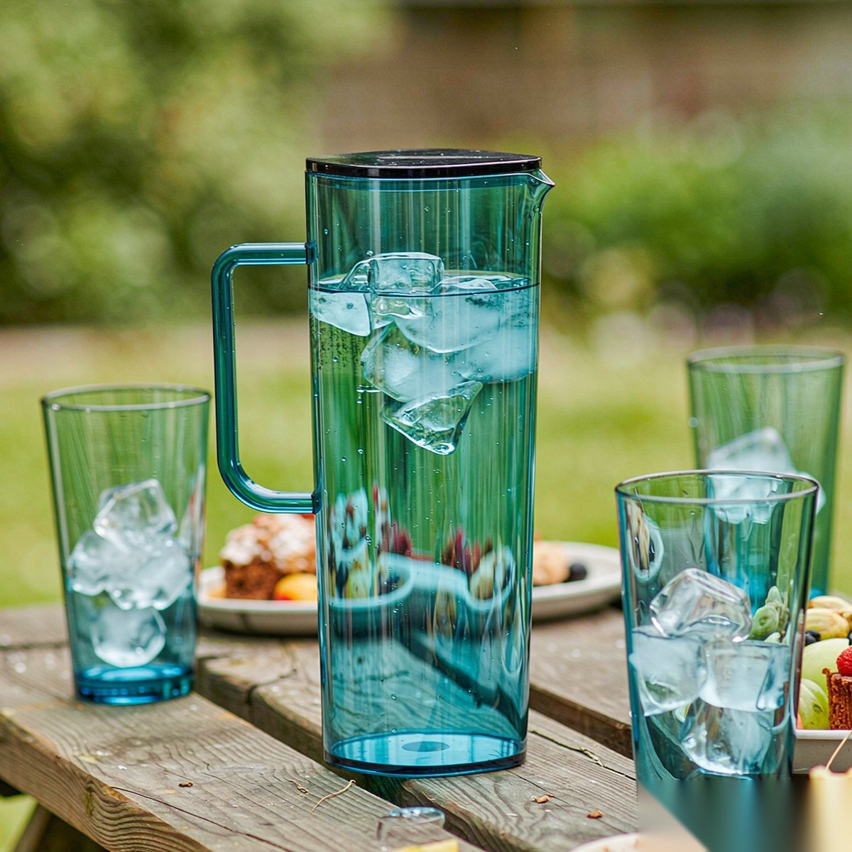 BY-9166 unbreakable PC full-handle water pitcher (tea) - ready for an outdoor picnic