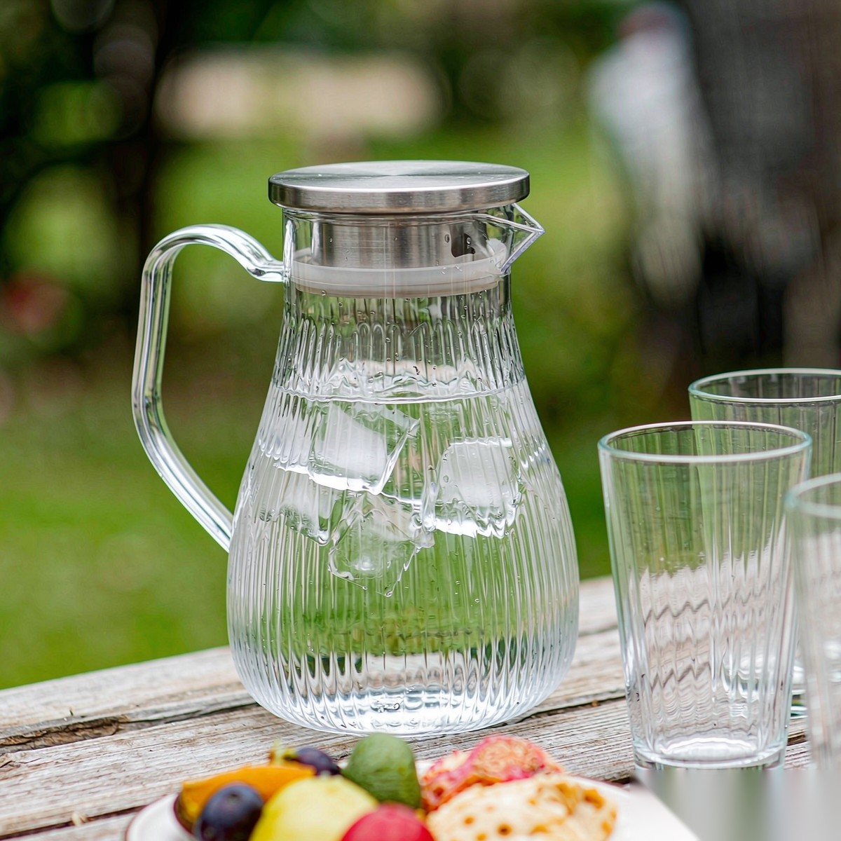 BY-9193C unbreakable PC full-handle water pitcher (steel) - ready for an outdoor picnic