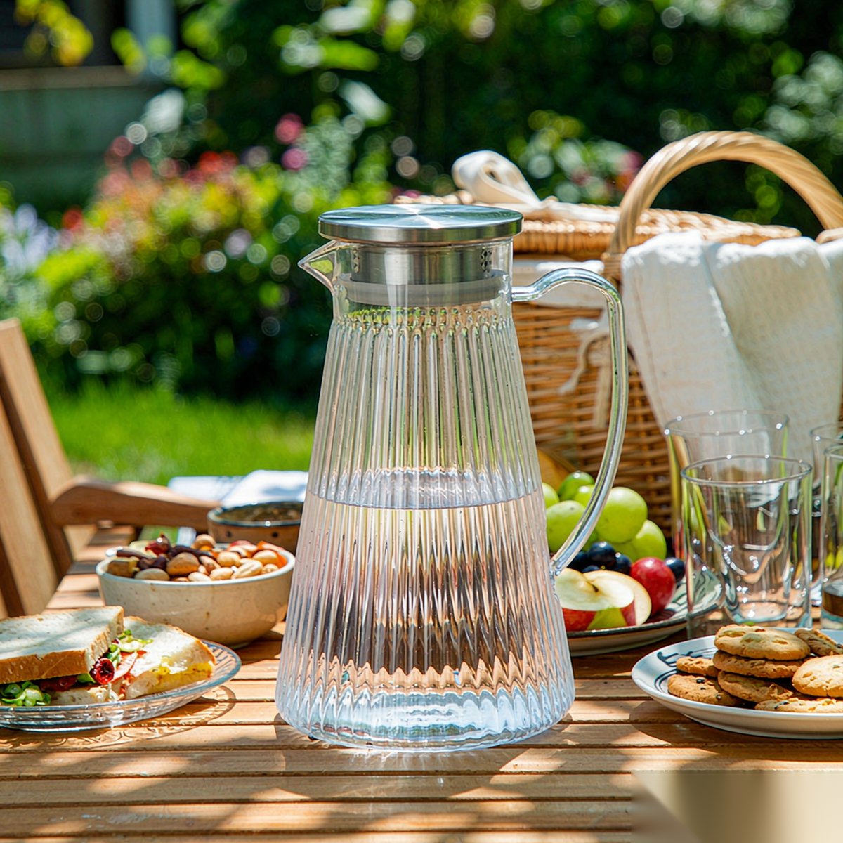 BY-9194B unbreakable PC full-handle water pitcher (steel) - ready for an outdoor picnic