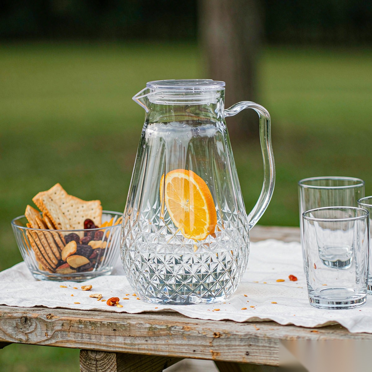 BY-9197B unbreakable PC full-handle water pitcher (steel) - ready for an outdoor picnic