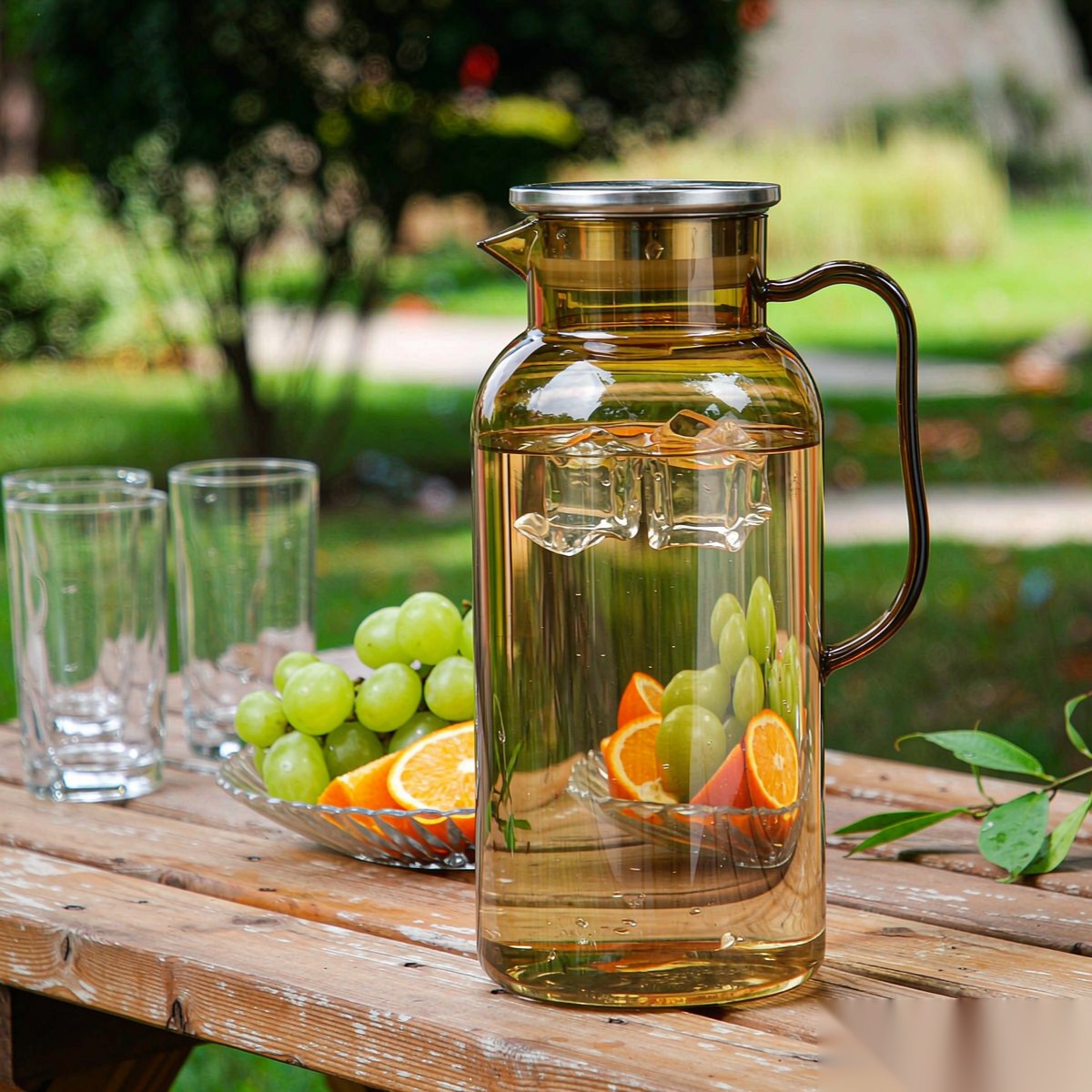 BY-9198A unbreakable PC full-handle water pitcher (tea) - ready for an outdoor picnic