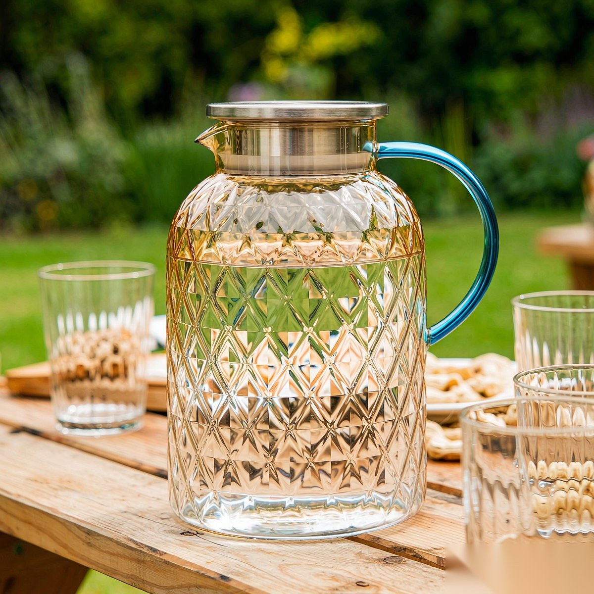 BY-9199A unbreakable PC full-handle water pitcher (tea) - ready for an outdoor picnic
