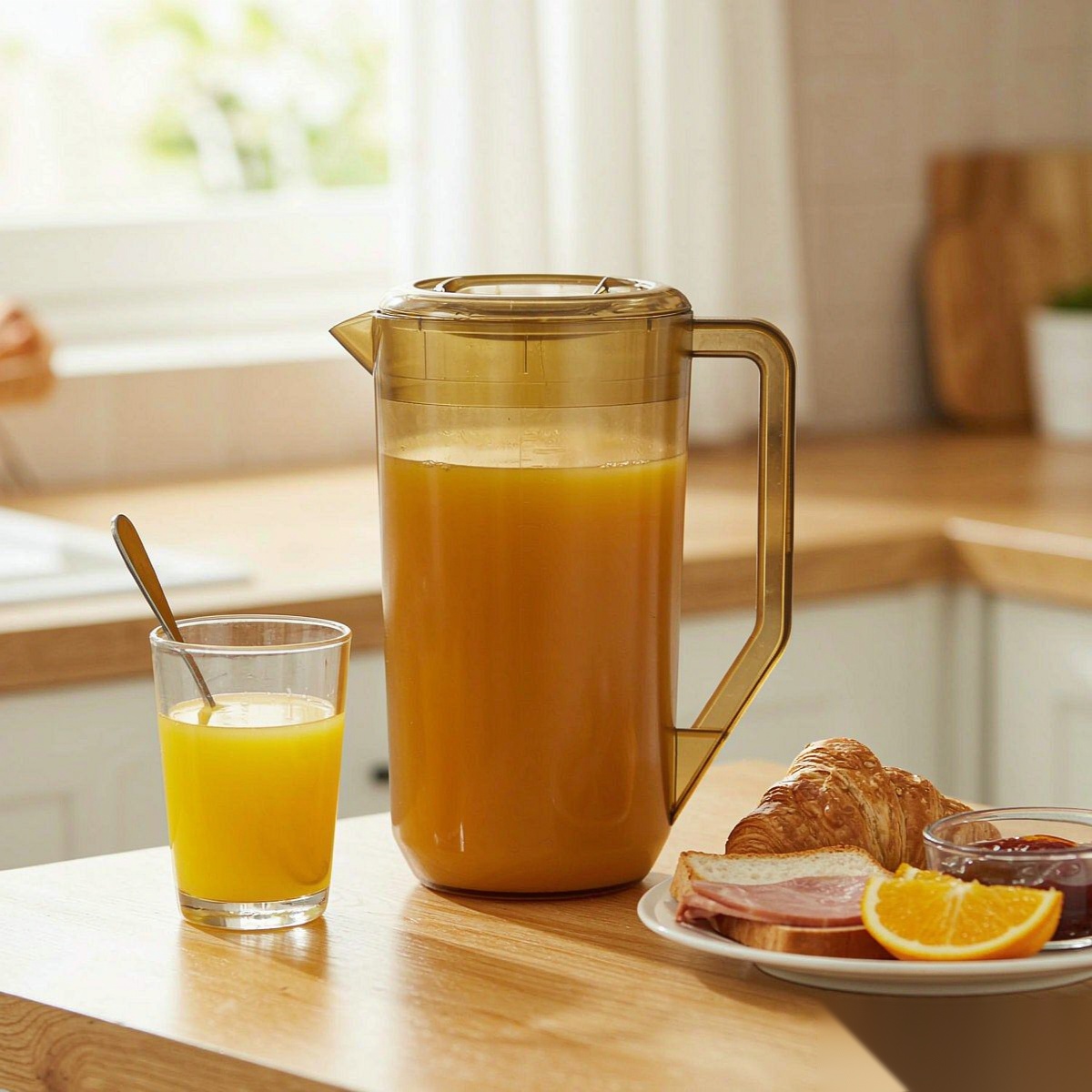 BY-8554 unbreakable PC full-handle water pitcher (tea) - serving chilled juice at breakfast