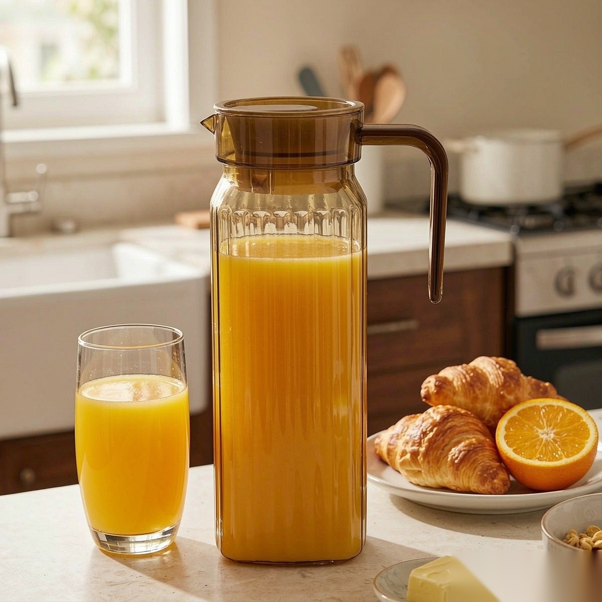 BY-9141C unbreakable PC water pitcher (tea) - serving chilled juice at breakfast