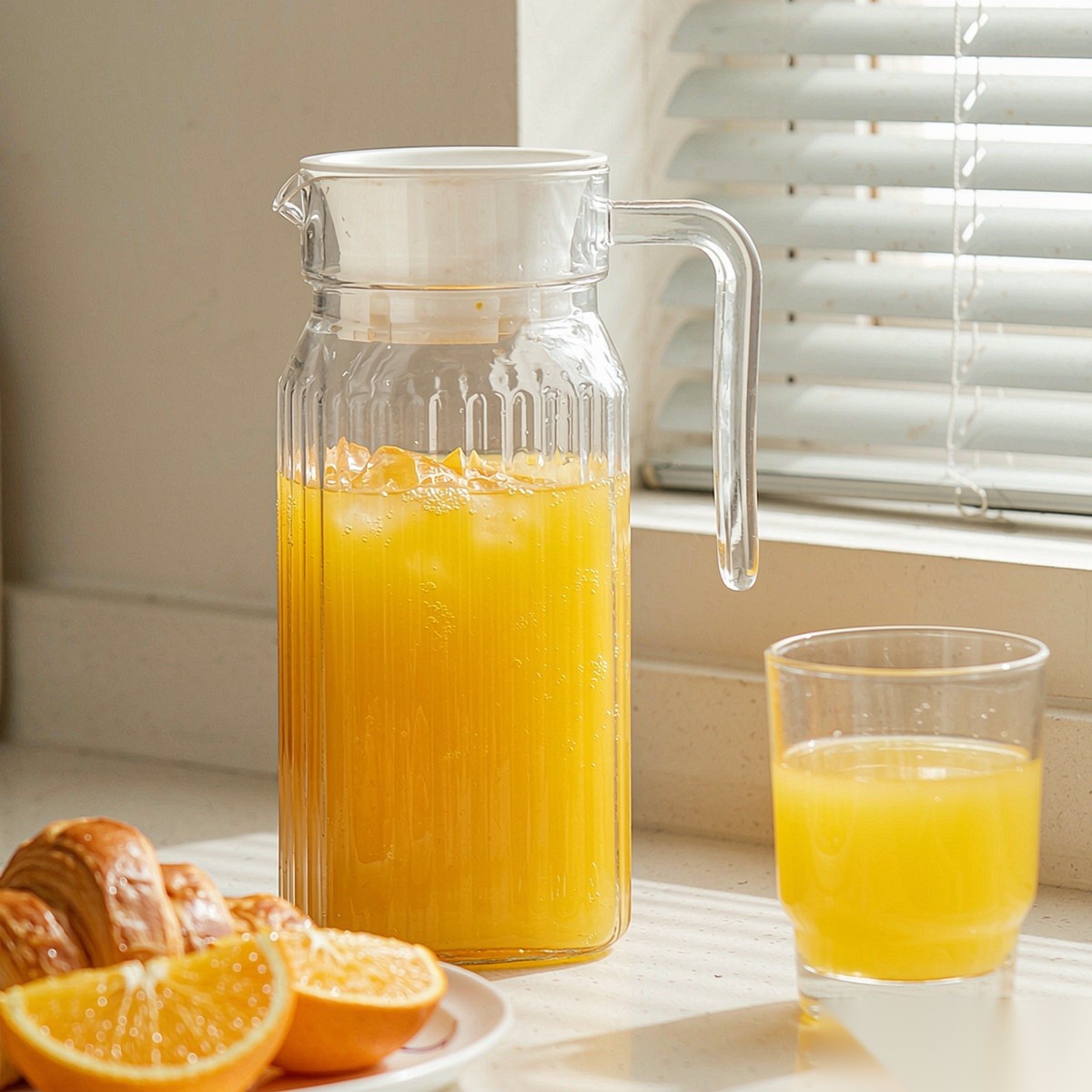 BY-9141D unbreakable PC water pitcher - serving chilled juice at breakfast