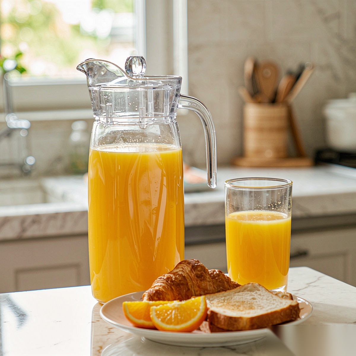 BY-9161 unbreakable PC water pitcher - serving chilled juice at breakfast