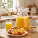 BY-9162C unbreakable PC water pitcher - serving chilled juice at breakfast