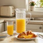 BY-9165 unbreakable PC full-handle water pitcher - serving chilled juice at breakfast