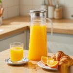 BY-9168 unbreakable PC stainless steel handle water pitcher (steel) - serving chilled juice at breakfast