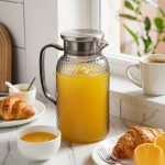 BY-9190B unbreakable PC full-handle water pitcher (gray) - serving chilled juice at breakfast
