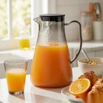 BY-9191B unbreakable PC full-handle water pitcher (gray) - serving chilled juice at breakfast