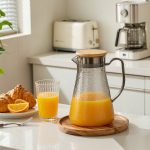 BY-9191C unbreakable PC full-handle water pitcher (gray) - serving chilled juice at breakfast
