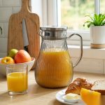 BY-9193C unbreakable PC full-handle water pitcher (gray) - serving chilled juice at breakfast