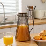 BY-9194B unbreakable PC full-handle water pitcher (gray) - serving chilled juice at breakfast