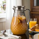BY-9197B unbreakable PC full-handle water pitcher (gray) - serving chilled juice at breakfast