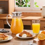 BY-9197C unbreakable PC full-handle water pitcher (steel) - serving chilled juice at breakfast