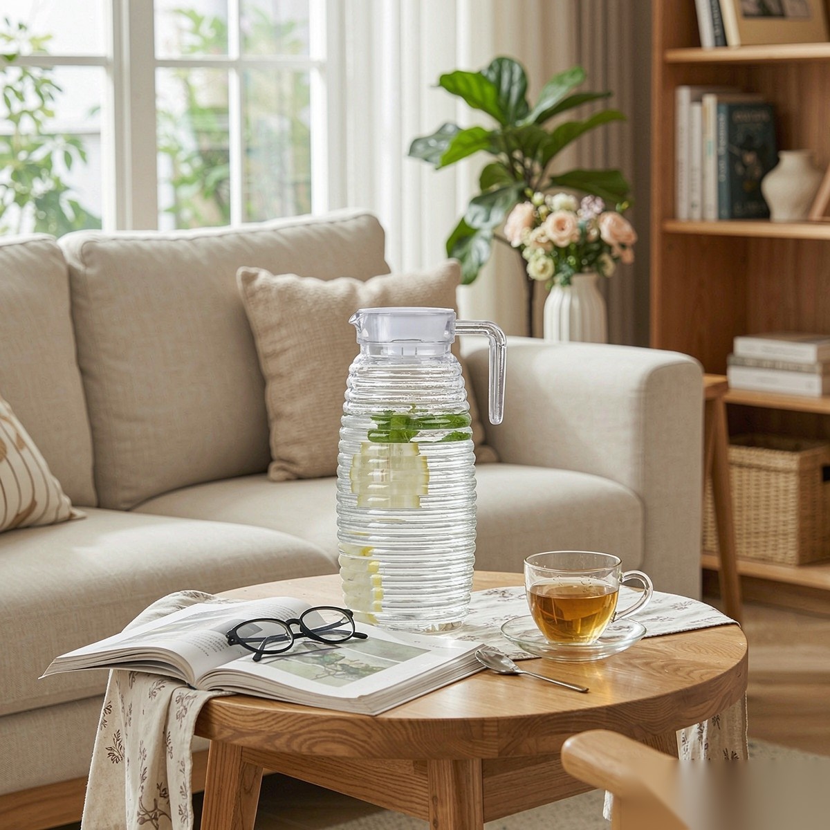 BY-9142A unbreakable PC water pitcher (tea) - in use for afternoon tea