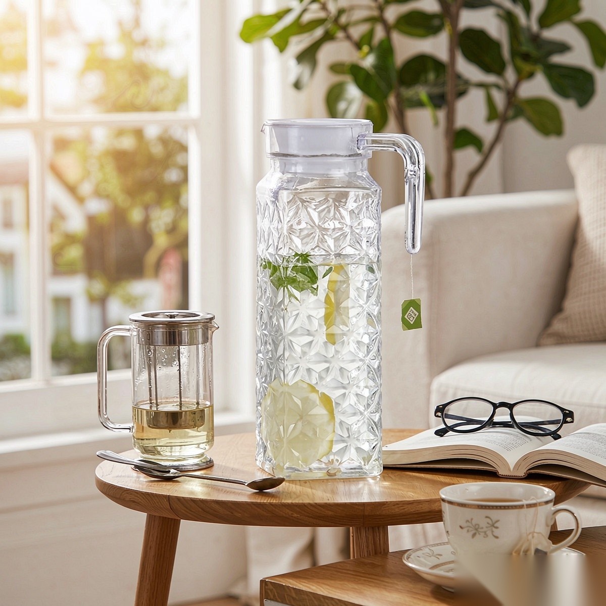 BY-9143 unbreakable PC water pitcher (tea) - in use for afternoon tea