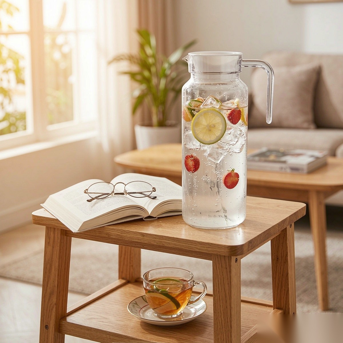 BY-9145B unbreakable PC water pitcher (tea) - in use for afternoon tea