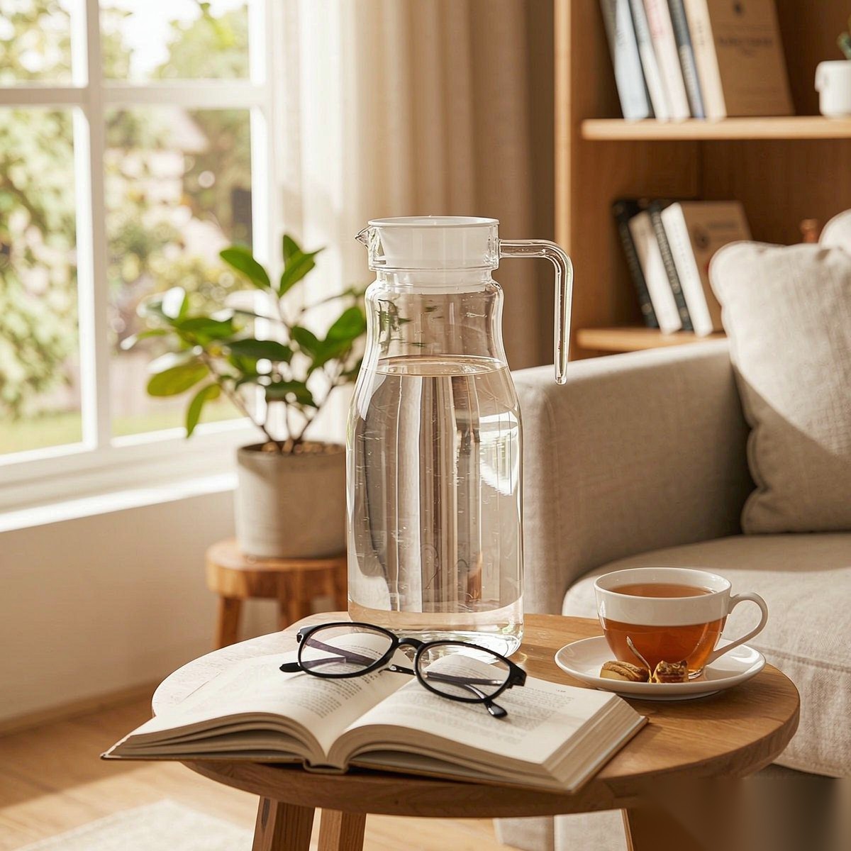 BY-9146 unbreakable PC water pitcher (tea) - in use for afternoon tea
