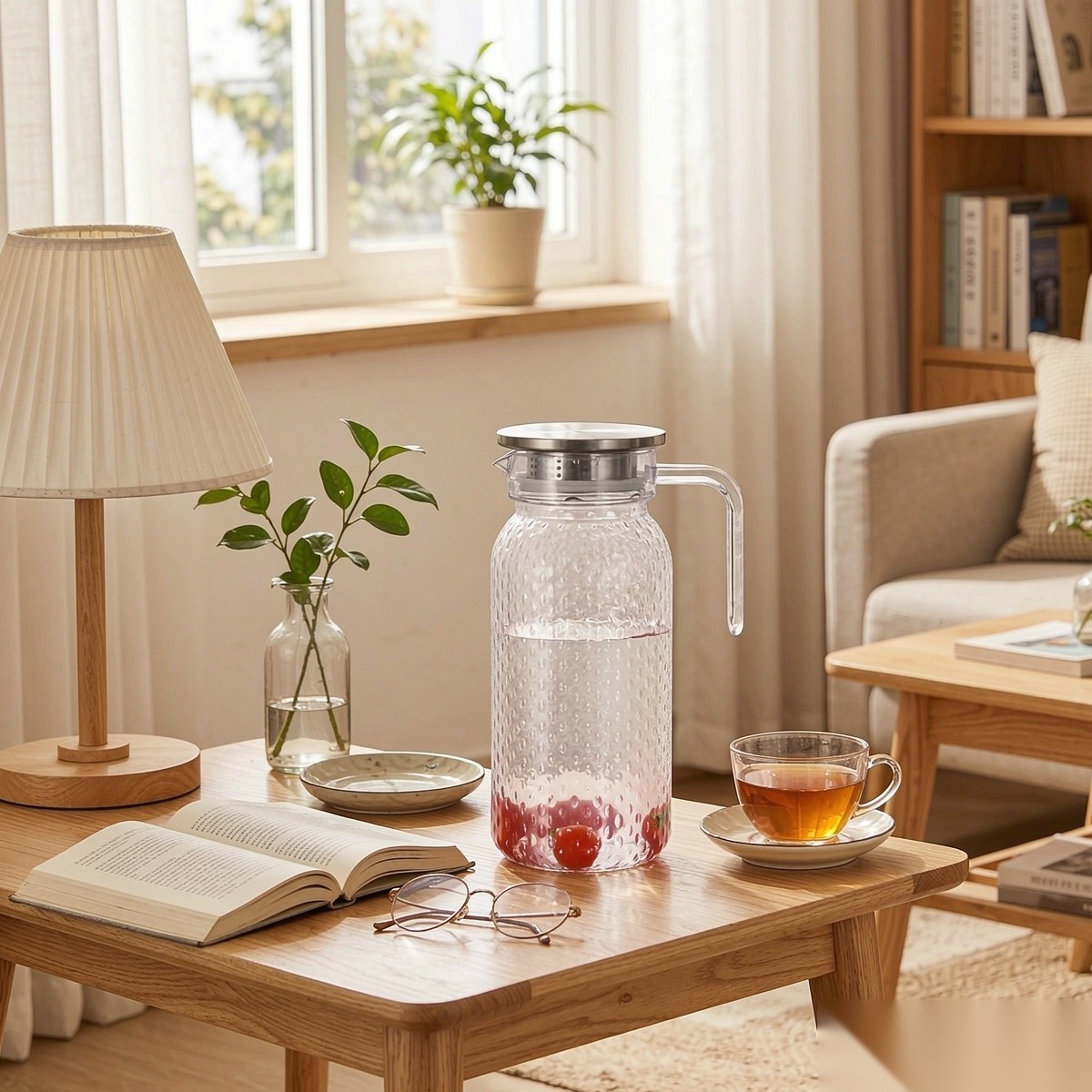 BY-9148 unbreakable PC water pitcher (tea) - in use for afternoon tea