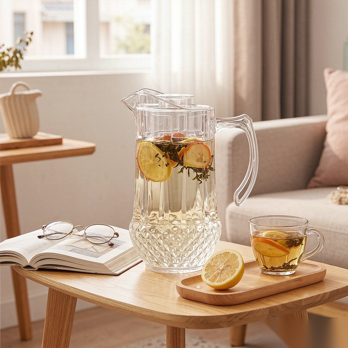 BY-9163 unbreakable PC water pitcher (tea) - in use for afternoon tea