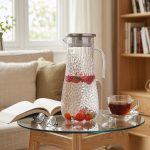 BY-9164 unbreakable PC stainless steel handle water pitcher (tea) - in use for afternoon tea