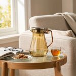 BY-9192C unbreakable PC full-handle water pitcher (tea) - in use for afternoon tea